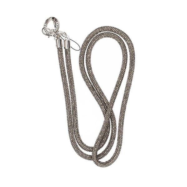 Mobilband Halsband 120cm - Ljusgrå glitter
