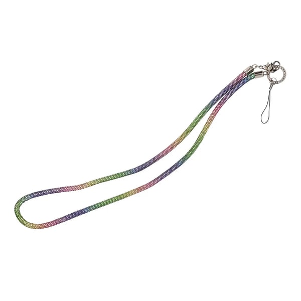 Mobilband Halsband 80cm - Regnbågsfärgad glitter