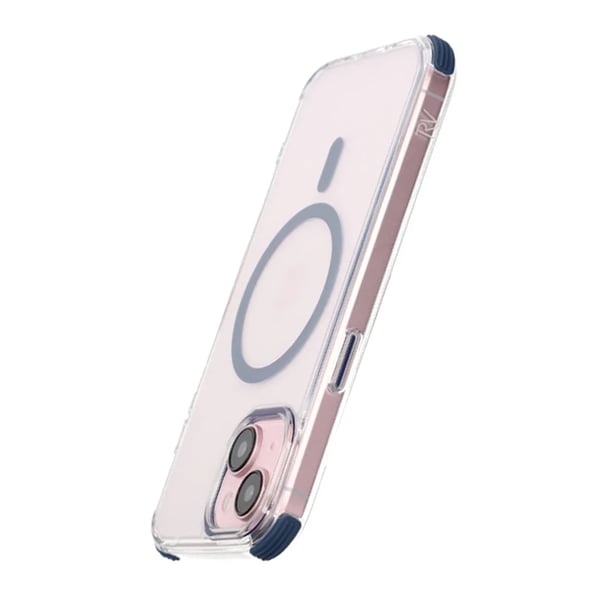 iPhone 15 Rvelon Mobilskal Magnet med Kantskydd - Blå