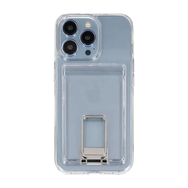 iPhone 13 Pro Max Mobilskal med Korthållare och Stativ Rvelon - Transparent