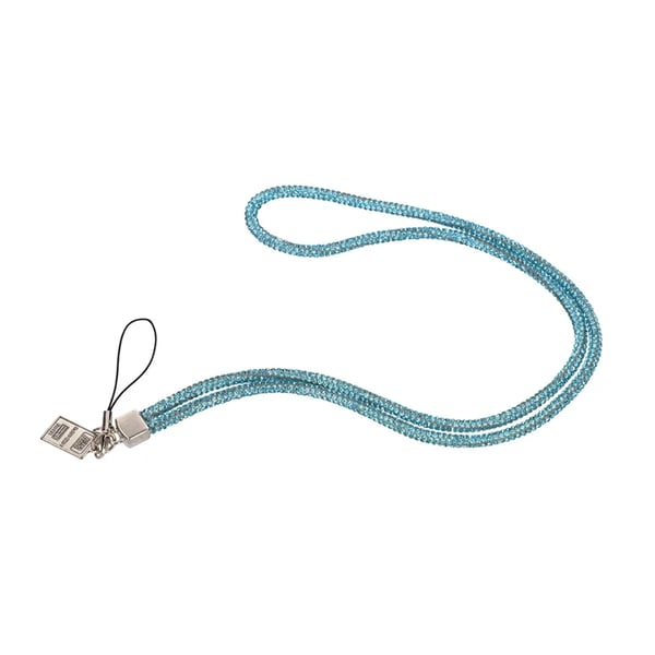 Mobilhalsband Snöre - Blå glitter