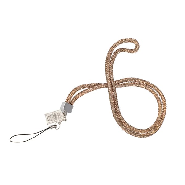 Mobilhalsband Snöre - Guld glitter
