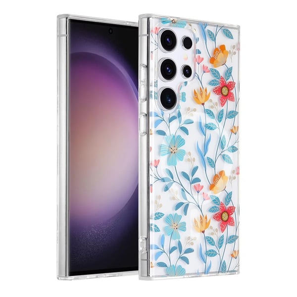 Samsung Galaxy S23 Ultra Mobilskal Magnet - Blommor & Kvistar