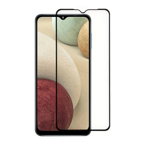 Skärmskydd Samsung A12 - 3D Härdat Glas Svart