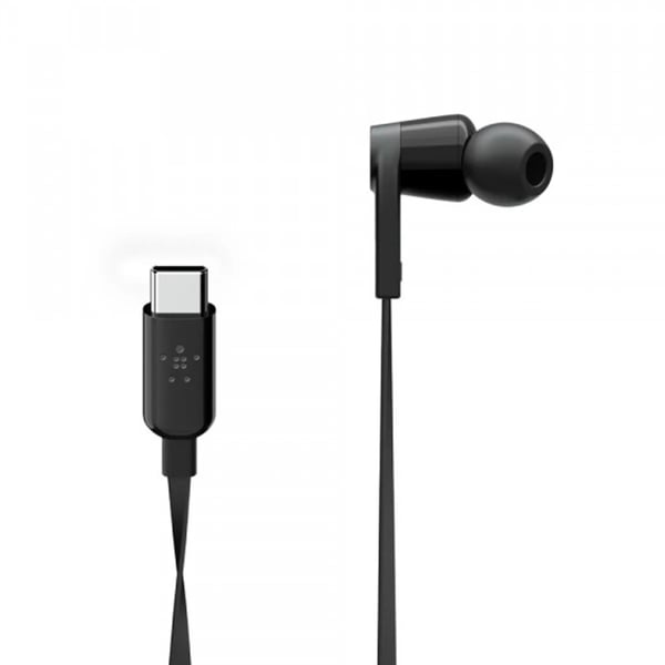 Belkin Rockstar Hörlurar med USB C - Svart