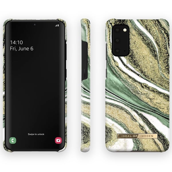 iDeal Of Sweden Fashion Skal för Galaxy S20 - Cosmic Green Swirl