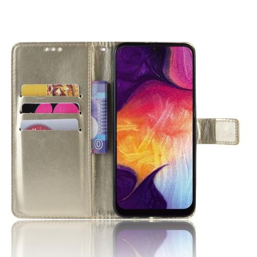 Crazy Horse Plånboksfodral till Samsung Galaxy A50 Färg Guld