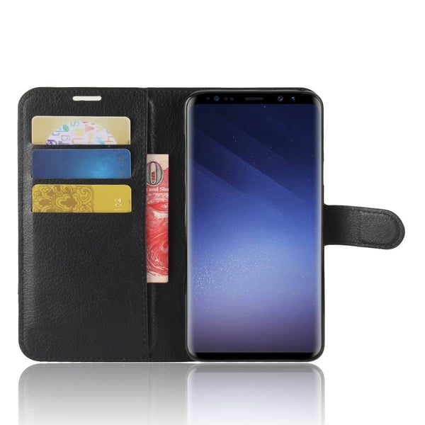 Litchi Läderfodral till Samsung Galaxy S9 Plus - Svart