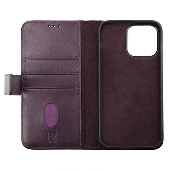 iPhone 14 Pro Plånboksfodral Läder Rvelon Färg Lila