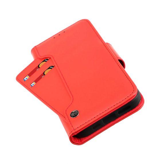 iPhone 14 Pro Plånboksfodral Extra Kortfack Rvelon Färg Röd