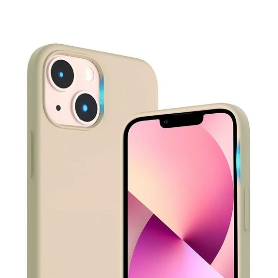 RV Liquid Silicone Case For iPhone 14 Beige
