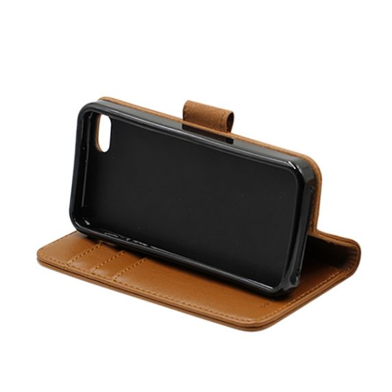 Flip Stand Leather Case For iPhone 5 SE Brown