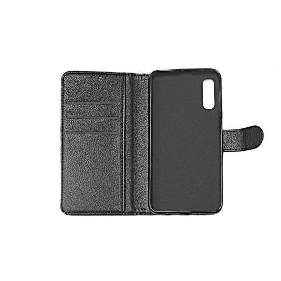 Flip Stand Leather Wallet Case For Samsung A50 Black