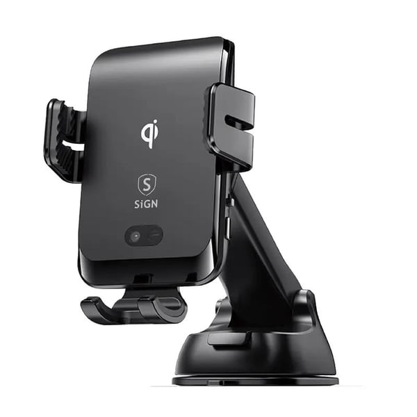 SiGN Bilhållare för Smartphones med Trådlös Laddning, 4.7"-6.8" - Svart