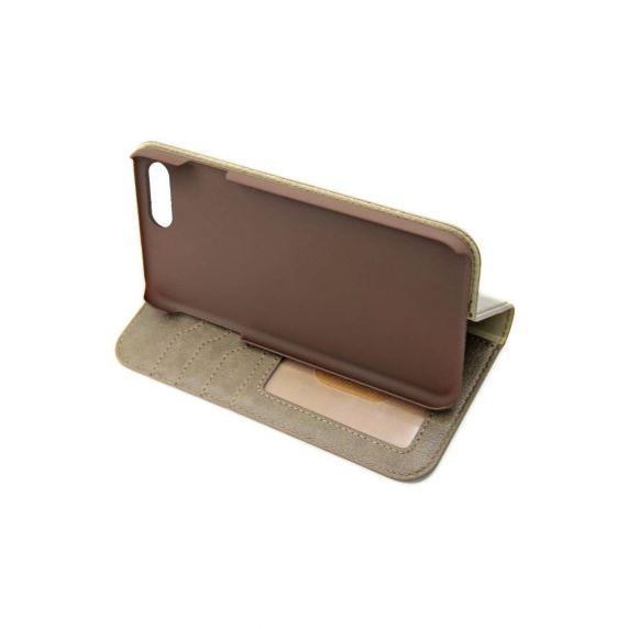 Flip Stand Leather Wallet Card holder Case Grey Brown For iPhone 7/8 Plus