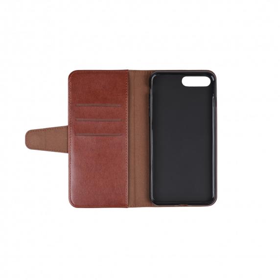 Flip Stand PU Leather Kickstand Card Case Brown For iPhone 7 Plus/8 Plus