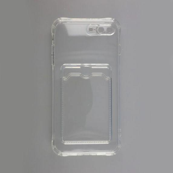 Stöttåligt Skal med Korthållare iPhone 7/8 Plus - Transparent