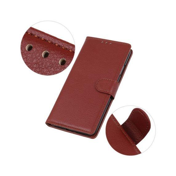 Flip Stand Leather Wallet Case For Samsung Galaxy A52s Brown