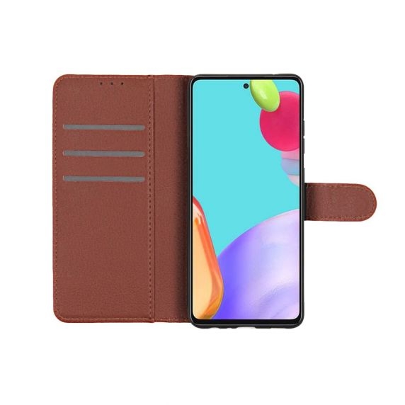 Flip Stand Läderfodral till Samsung Galaxy A72 5G Brun