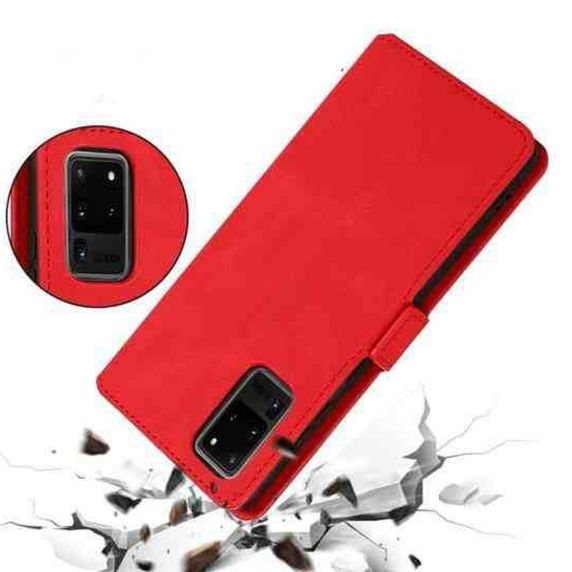 Flip Stand Leather Wallet Case For Samsung Galaxy S20 Ultra 5G Pink
