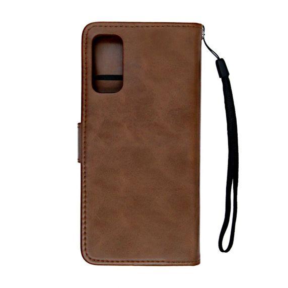 Flip Stand Leather Wallet Case For Samsung Galaxy S20 Brown