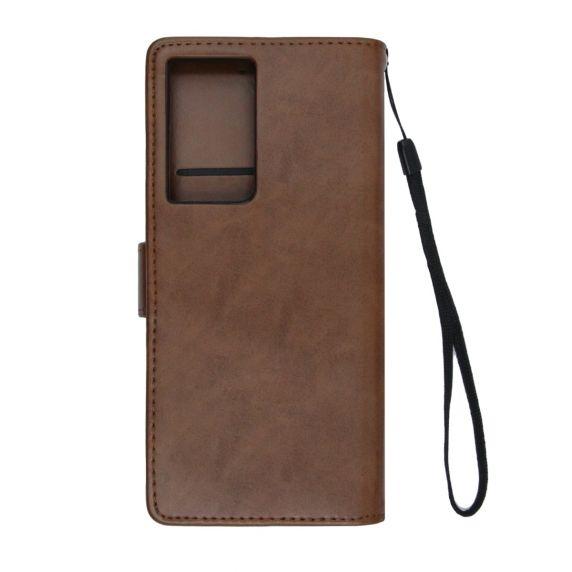 Flip Stand Läderfodral till Samsung Galaxy S21 Ultra Brown