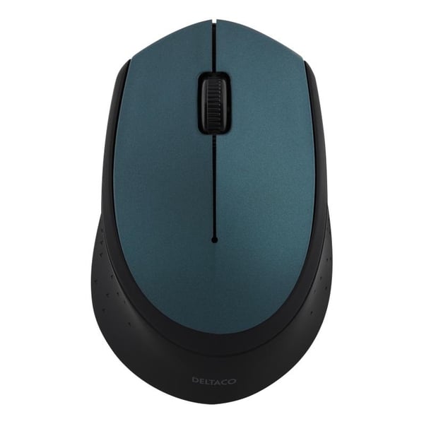 DELTACO trådlös optisk mus, 1200 DPI, 125 Hz, 3 knappar med scroll, 2.4GHz USB nano-mottagare, grön