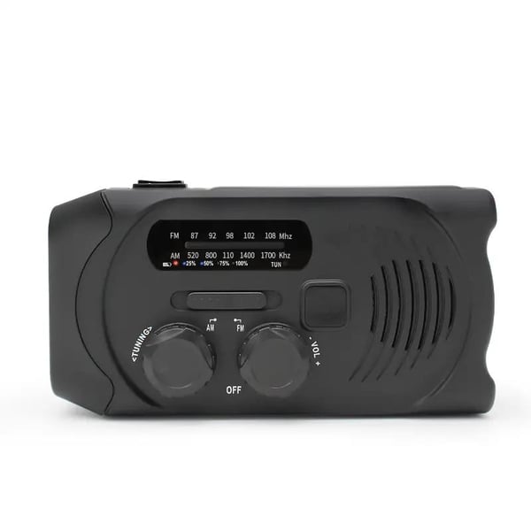 SiGN Vevradio med Solceller, Ficklampa och 2000mAh Powerbank