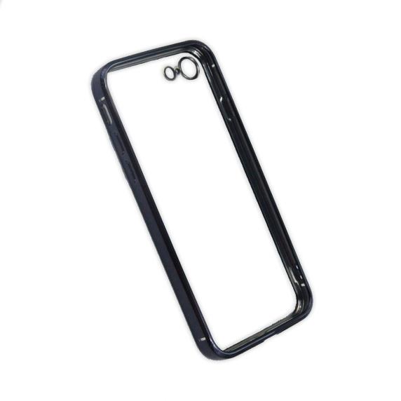 Apple iPhone 7/8 Luxury Classic Square Frame Protection Case Black With Soft Thin Transparent Camera Protector High Quality