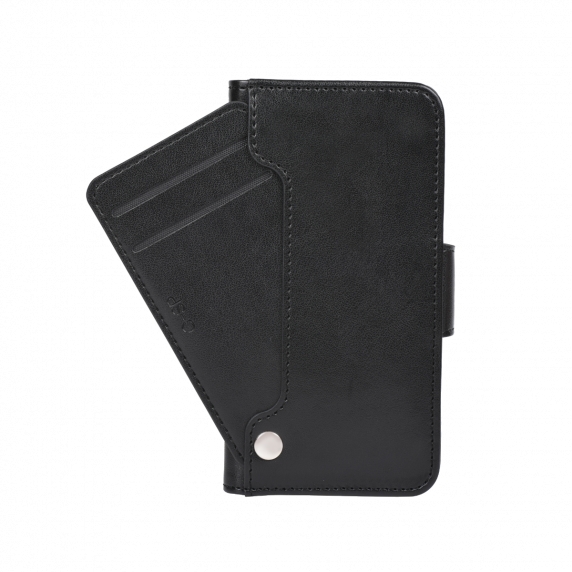 Flip Stand PU Leather Kickstand Card Case Black For iPhone X/XS