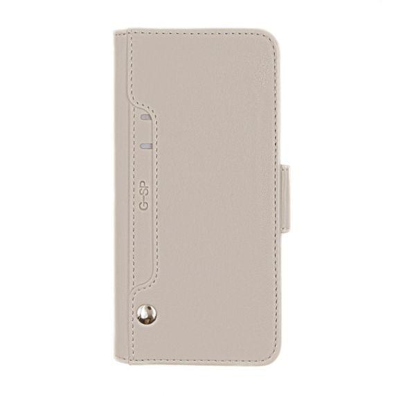 Flip Stand PU Leather Kickstand Card Case Grey For iPhone X/XS