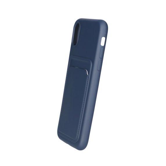 Original Candy Flower Wallet Card Slot Phone Case for iPhone X/XS Blue Soft Silicone Shockproof Cover