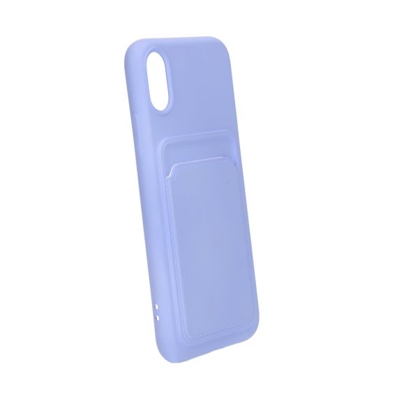 Original Candy Flower Wallet Card Slot Phone Case for iPhone X/XS Purple Soft Silicone Shockproof Cover