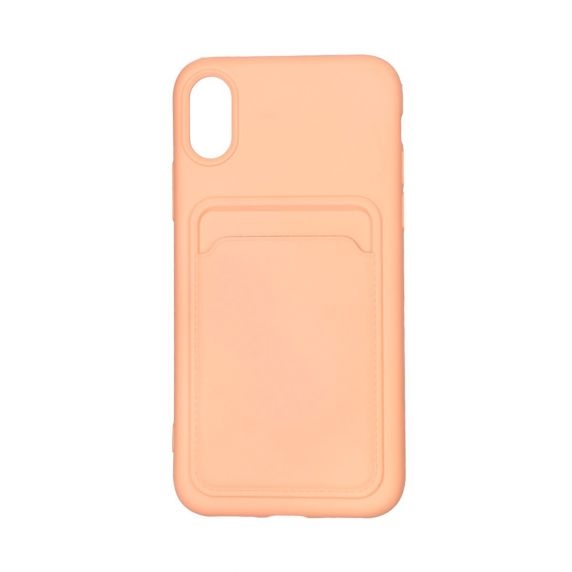 Original Candy Flower Wallet Card Slot Phone Case for iPhone X/XS Pink Soft Silicone Shockproof Cover