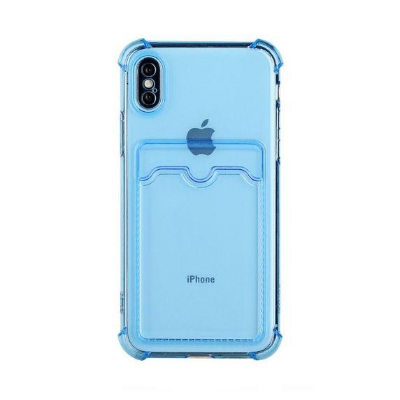 iPhone X/XS TPU Shockproof Protective Wallet Case Blue