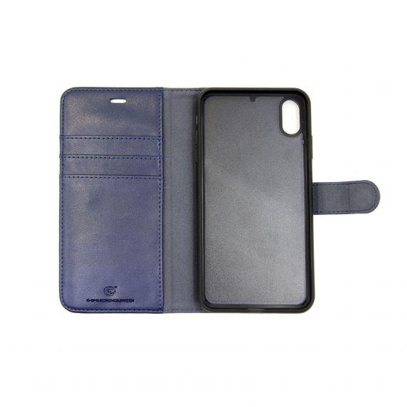 Flip Stand Leather Case For iPhone XR Blue