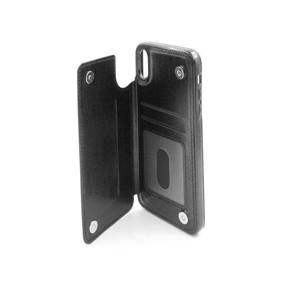 Fitted Leather Case For iPhone XR Black