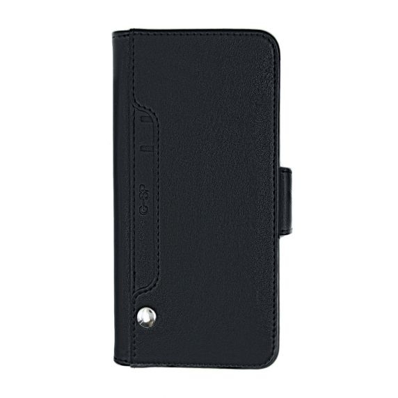 Flip Stand PU Leather Kickstand Card Case Black For iPhone XR