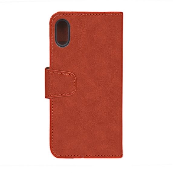 Flip Stand PU Leather Kickstand Card Case Brown For iPhone XR