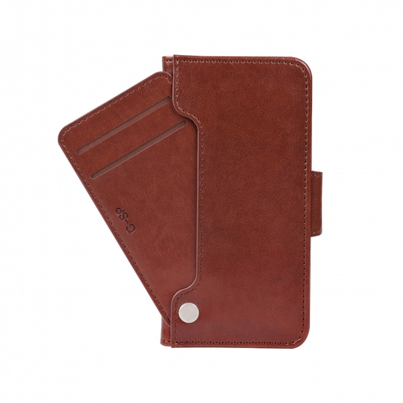 Flip Stand PU Leather Kickstand Card Case Brown For iPhone XR