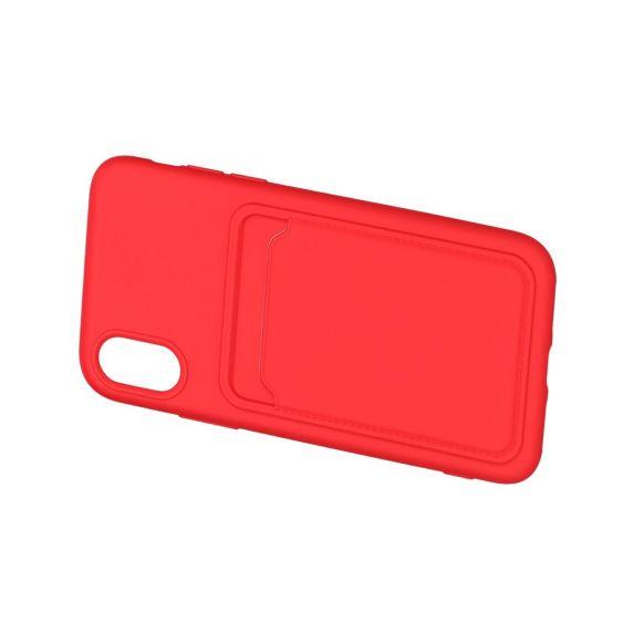 Original Candy Flower Wallet Card Slot Phone Case for iPhone XR Red Soft Silicone Shockproof Cover