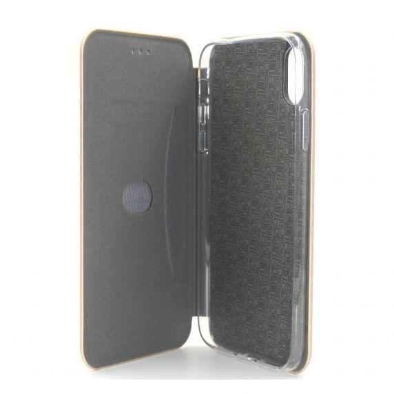 Flip Stand PU Leather Case For iPhone XS Max Gold