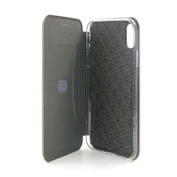 Flip Stand PU Leather Case For iPhone XS Max Silvery Gray