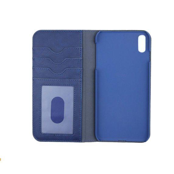 Flip Stand Leather Wallet Card holder Case Blue For iPhone XS Max