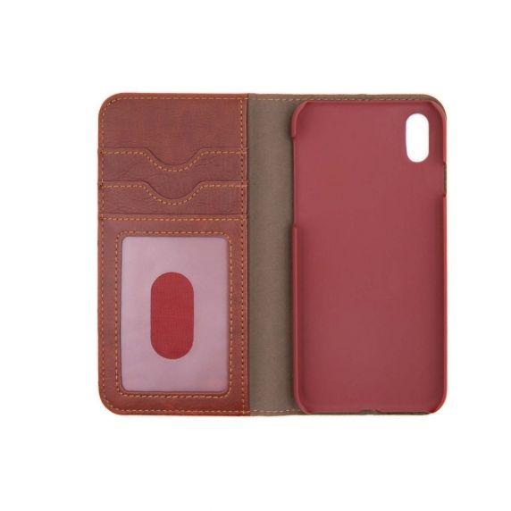 Flip Stand Leather Wallet Card holder Case Red Brown For iPhone XS Max