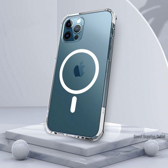 iPhone 11 Magnetiskt trådlöst laddningsfodral Klart PC skal Transparent
