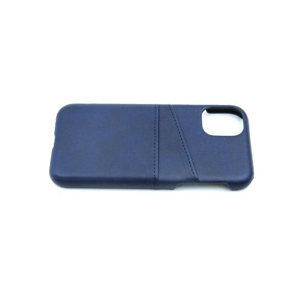 iPhone 11 PU Leather Kickstand Card Pocket Case Blue