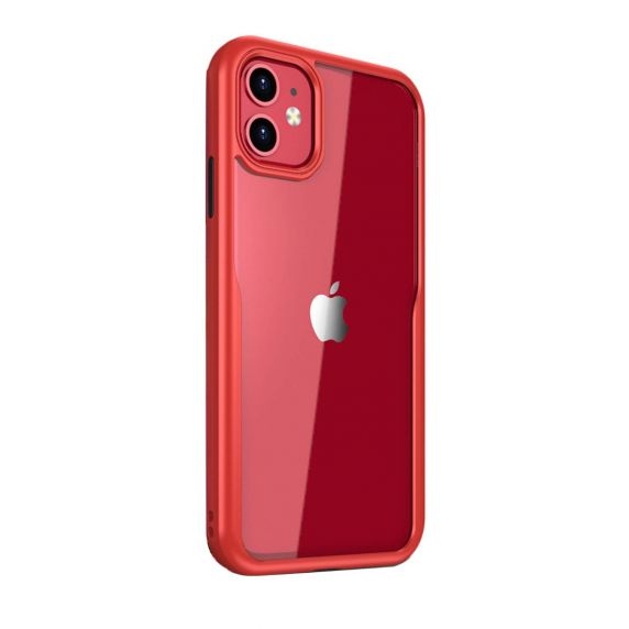 PC Cover Transparent With TPU Edge Protective Case Red For iPhone 11