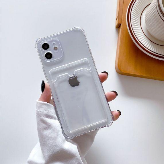iPhone 11 TPU Shockproof Protective Wallet Case Transparent