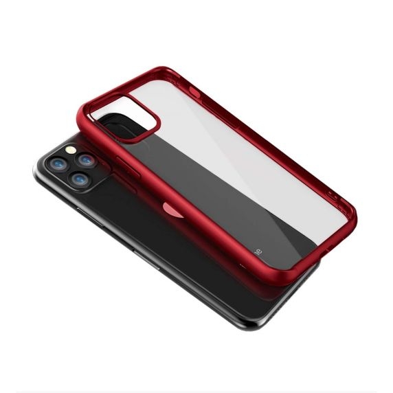 iPhone 11 Pro Max Transparent Shockproof With TPU Edge Case Red